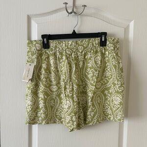Olive Paisley High Waist Women's Shorts